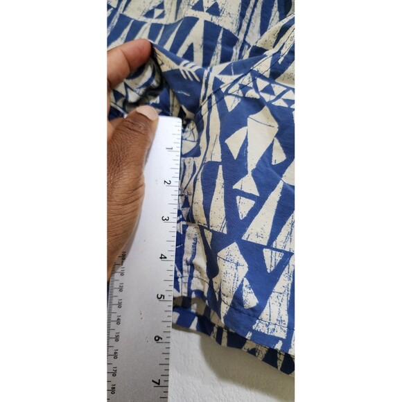 Patagonia Mens Geometric Swim Suit Trunks Drawstring Abstract Blue Hawaiian M - Picture 7 of 12